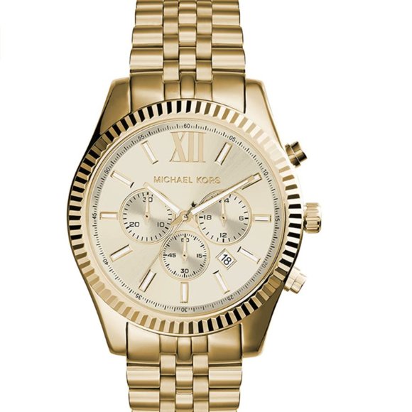 Michael Kors Lexington Chronograph Gold-Tone Watch - Picture 1 of 3